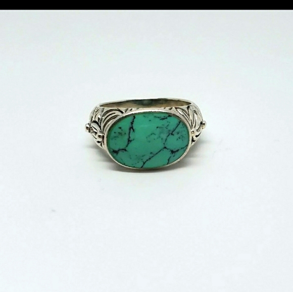 Turquoise & Sterling Ring - Picture 1 of 10